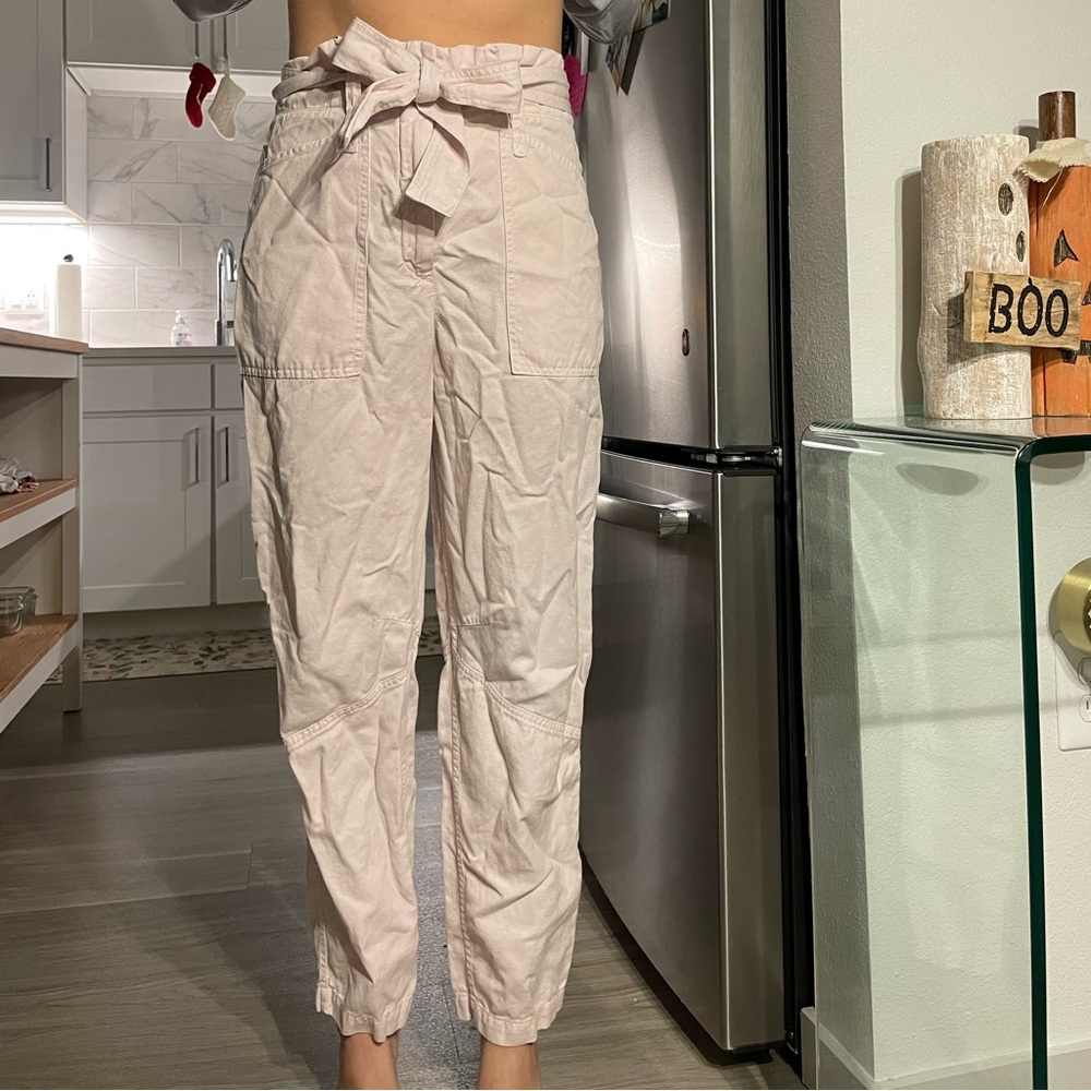 A.L.C Coburn Paperbag Waist Pants in Light Pink/Morganite